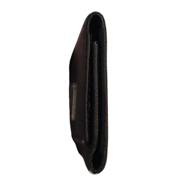 Prada Logo Black Silver Plaque Tri-Fold Key Case Key Unisex Logo Luxury HP - Picture 8 of 14